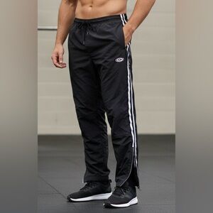 Easton Unisex Black Athletic Joggers White Side Stripes Track Pants Size Nedium